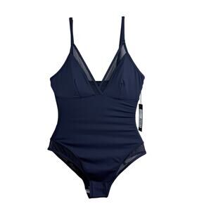 TA3 Meshy Midnight Blue One-Piece Corset Lace-Up Shapewear XS REG